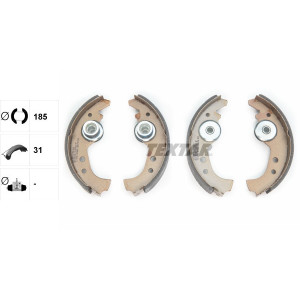 TEXTAR 91005900 Juego de zapatas de frenos trasero para Uno Y10 Ritmo Regata Fiorino Panda