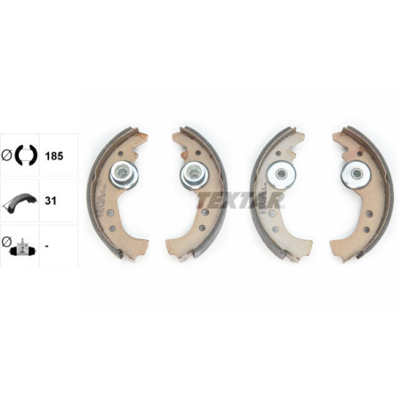 TEXTAR 91005900 Juego de zapatas de frenos trasero para Uno Y10 Ritmo Regata Fiorino Panda