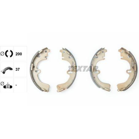TEXTAR 91043200 Sada brzdových čeľustí zadný pre Corolla Celica Carina E Camry