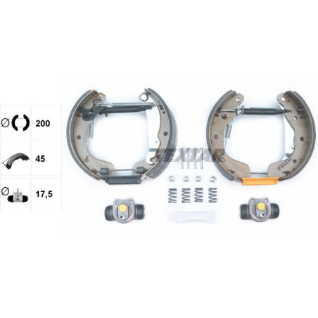 TEXTAR 84044903 Brake Shoe Set Rear for Daewoo Nubira Lanos
