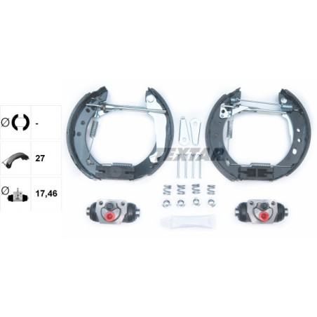 TEXTAR 84047200 Sada brzdových čeľustí zadný pre Nissan Micra