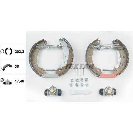 TEXTAR 84049500 Jeu de mâchoires de frein arrière pour Renault Megane