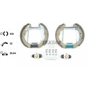 TEXTAR 84052402 Jeu de mâchoires de frein arrière pour Octavia Caddy