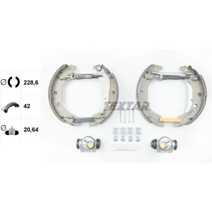 TEXTAR 84052600 Sada brzdových čeľustí zadný pre Peugeot 406