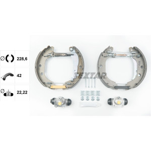 TEXTAR 84052701 Zestaw szczęk hamulcowych tył dla Kangoo Kubistar