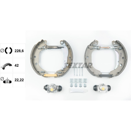 TEXTAR 84052701 Juego de zapatas de frenos trasero para Kangoo Kubistar