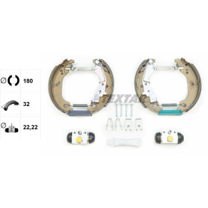 TEXTAR 84054401 Brake Shoe Set Rear for Fiat Punto