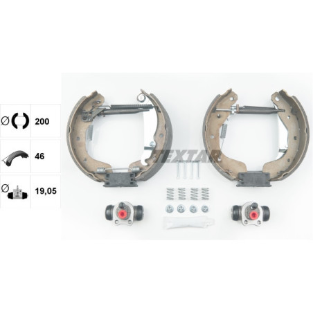 TEXTAR 84058200 Brake Shoe Set Rear for Corsa Corsavan Tigra
