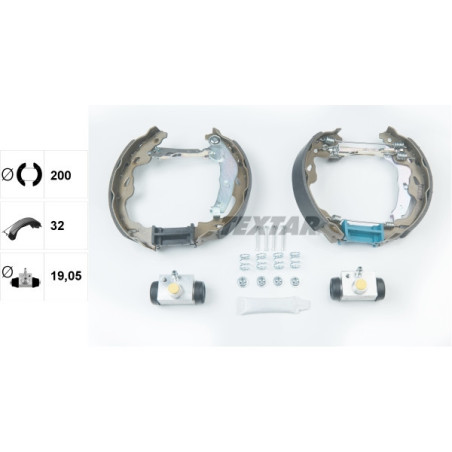 TEXTAR 84064500 Brake Shoe Set Rear for Swift Yaris