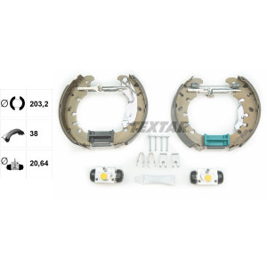 TEXTAR 84065301 Brake Shoe Set Rear for Fiorino Bipper Nemo Qubo