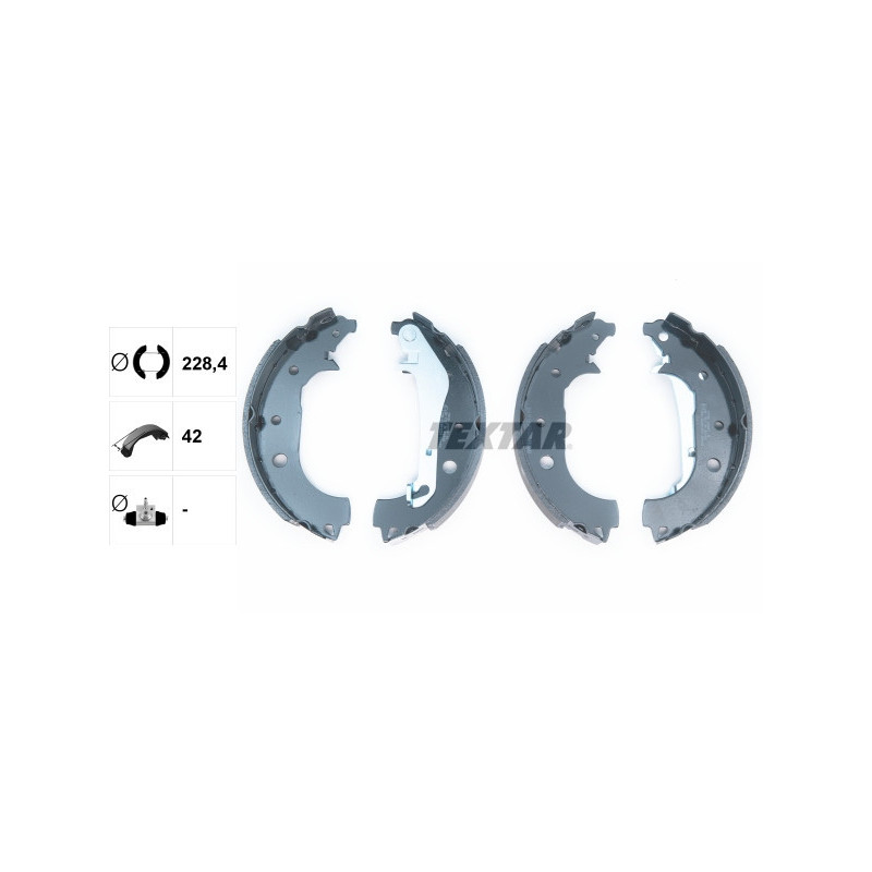 TEXTAR 91081600 Brake Shoe Set Rear for Ford Ecosport