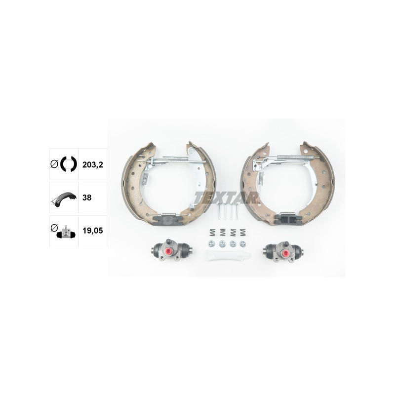 TEXTAR 84048000 Sada brzdových čeľustí zadný pre Laguna 306 Logan Thalia