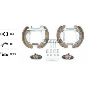 TEXTAR 84044705 Sada brzdových čeľustí zadný pre Felicia Arosa Lupo Golf Caddy