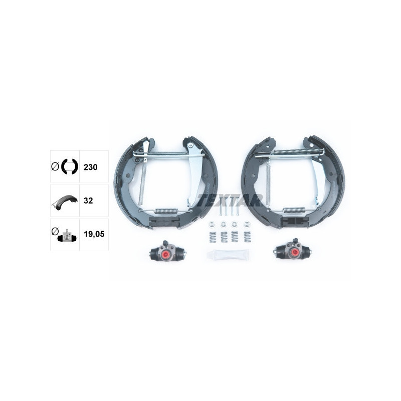 TEXTAR 84052400 Sada brzdových čeľustí zadný pre Octavia Work Polo