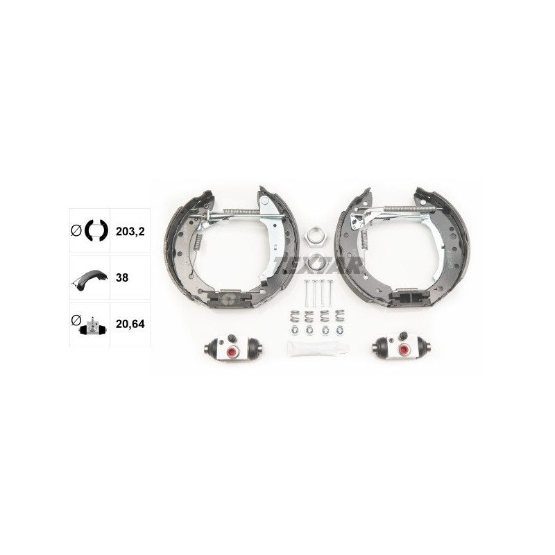 TEXTAR 84061801 Sada brzdových čeľustí zadný pre Peugeot 206 206+