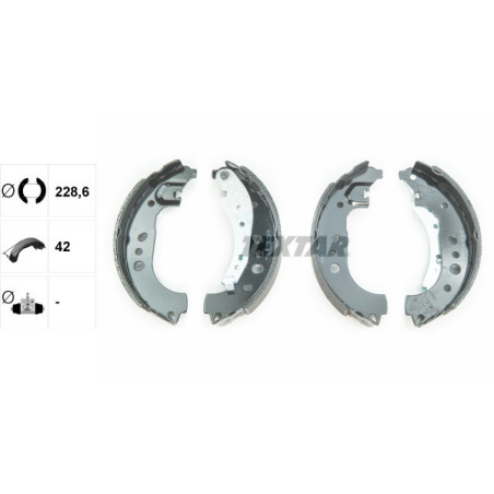 TEXTAR 91081700 Zestaw szczęk hamulcowych tył dla Twingo Forfour