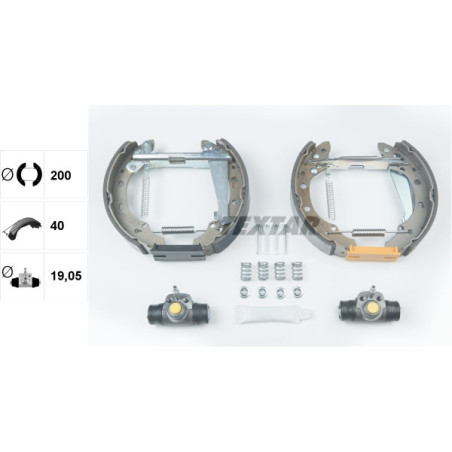 TEXTAR 84044700 Jeu de mâchoires de frein arrière pour Fabia Ibiza 80 Passat Up! 90
