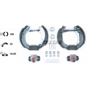 TEXTAR 84053800 Jeu de mâchoires de frein arrière pour Peugeot 206 206+