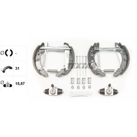TEXTAR 84018202 Brake Shoe Set Rear for Passat Arosa Lupo Santana 80 Polo