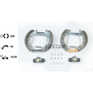TEXTAR 84018301 Juego de zapatas de frenos trasero para Audi 80 90