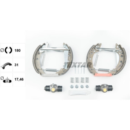 TEXTAR 84018200 Zestaw szczęk hamulcowych tył dla Golf Jetta Scirocco 80