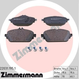FRONT Brake Pads for Mercedes-Benz W205 S205 C205 A205 W213 S213 Zimmermann 22031.195.1