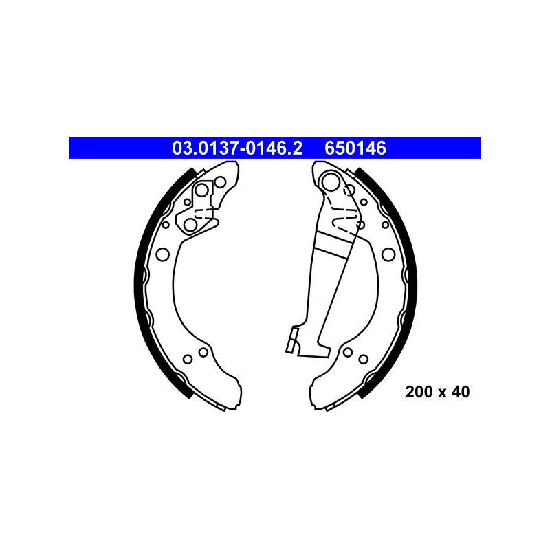ATE 03.0137-0146.2 Brake Shoe Set Rear for Passat 80 Coupe 100 Santana 90