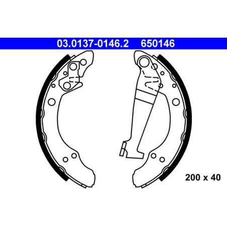 ATE 03.0137-0146.2 Brake Shoe Set Rear for Passat 80 Coupe 100 Santana 90