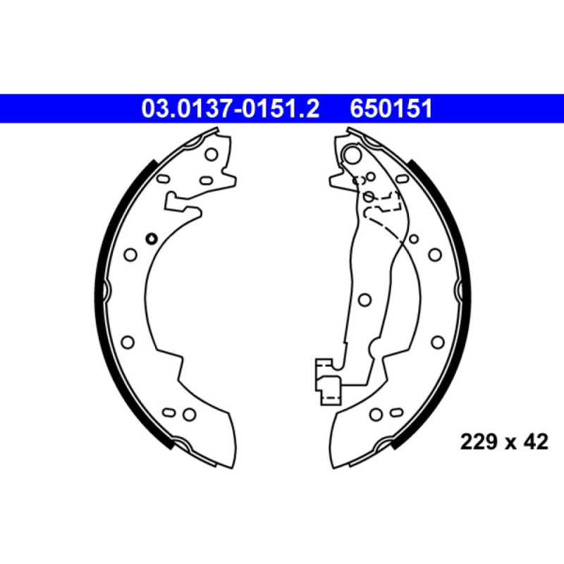 ATE 03.0137-0151.2 Bremsbackensatz Hinten für 3 Safrane