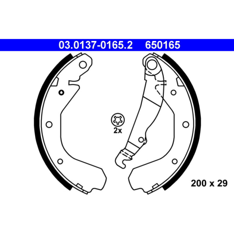 ATE 03.0137-0165.2 Jeu de mâchoires de frein arrière pour Kadett Corsa Nova Astra
