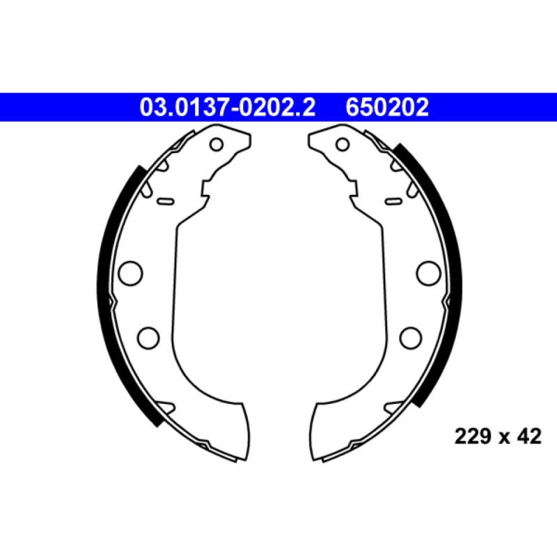 ATE 03.0137-0202.2 Juego de zapatas de frenos trasero para Peugeot 405