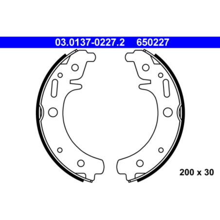 ATE 03.0137-0227.2 Brake Shoe Set Front for Trabant P
