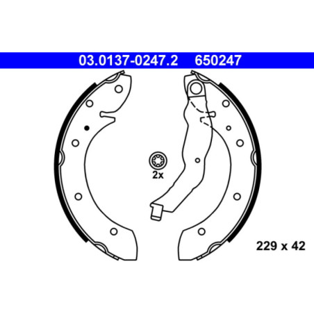 ATE 03.0137-0247.2 Jeu de mâchoires de frein arrière pour BMW 3