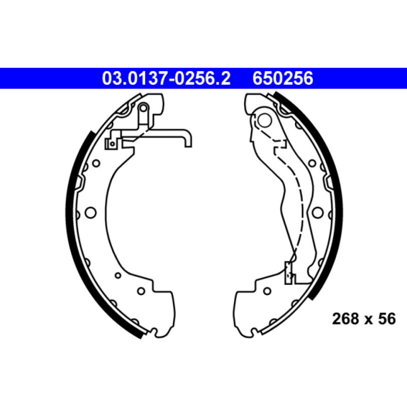 ATE 03.0137-0256.2 Bremsbackensatz Hinten für VW Transporter