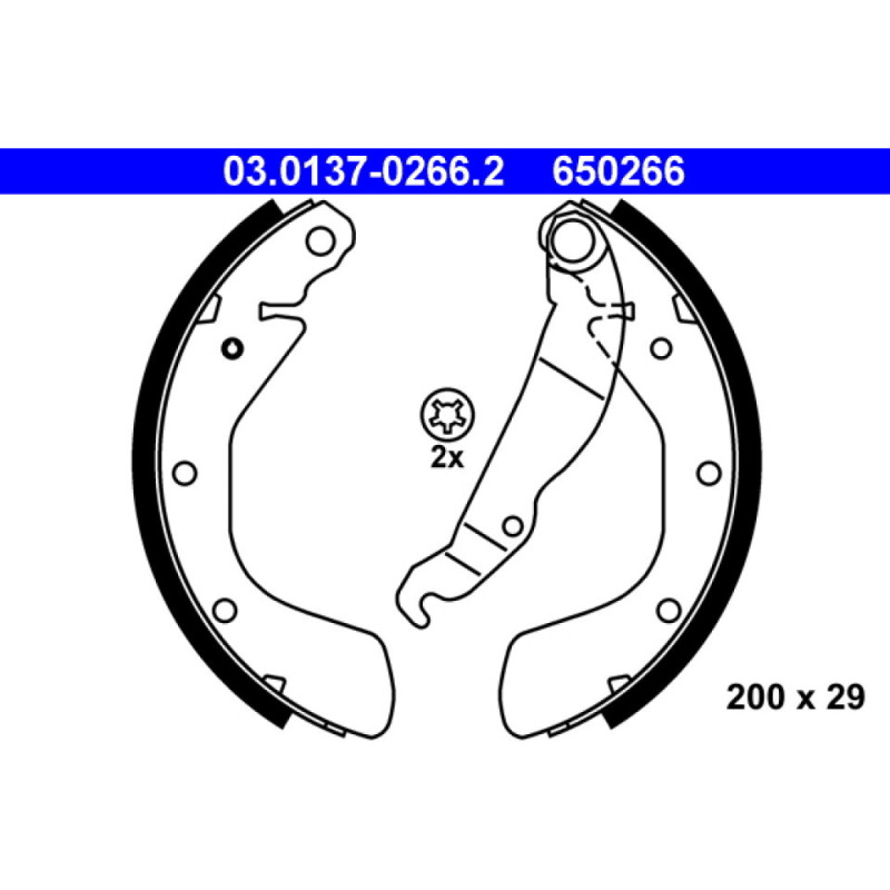 ATE 03.0137-0266.2 Juego de zapatas de frenos trasero para Corsa Astra Nova Tigra Corsavan