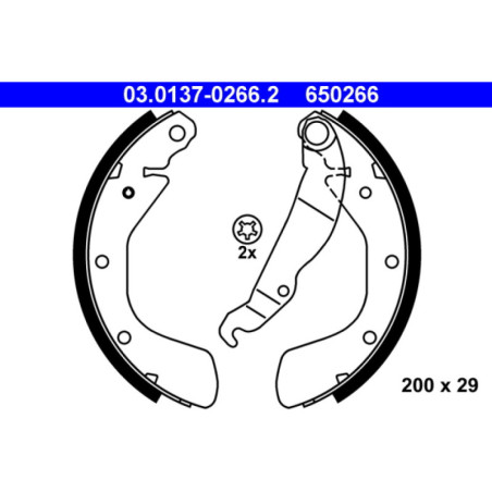 ATE 03.0137-0266.2 Kit ganasce freno posteriore per Corsa Astra Nova Tigra Corsavan