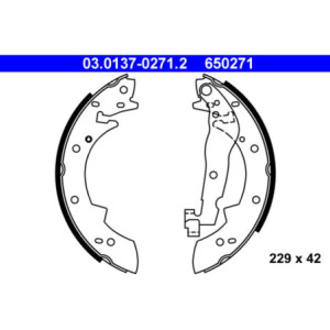 ATE 03.0137-0271.2 Brake Shoe Set Rear for 405 21 340-360 1307-1510 Horizon Rapid 25 304 305 Espace