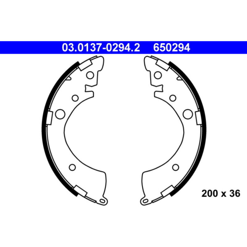 ATE 03.0137-0294.2 Brake Shoe Set Rear for Civic Accord HR-V Logo