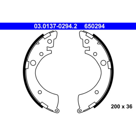 ATE 03.0137-0294.2 Kit ganasce freno posteriore per Civic Accord HR-V Logo