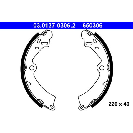 ATE 03.0137-0306.2 Brake Shoe Set Rear for Suzuki SJ