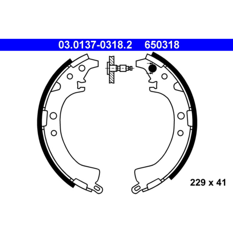 ATE 03.0137-0318.2 Sada brzdových čelistí zadní pro Toyota RAV 4 Camry