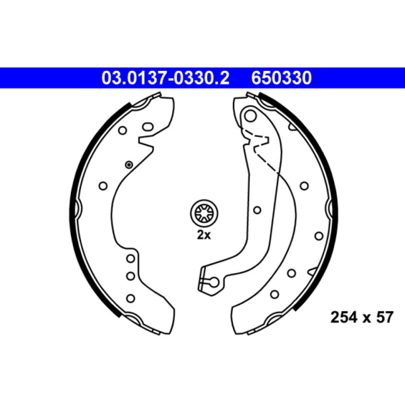ATE 03.0137-0330.2 Bremsbackensatz Hinten für Ducato J5 C25 Trafic Master Arena Talento