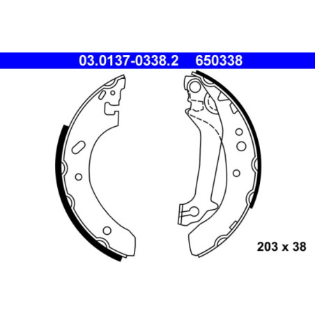 ATE 03.0137-0338.2 Brake Shoe Set Rear for Escort Fiesta Courier