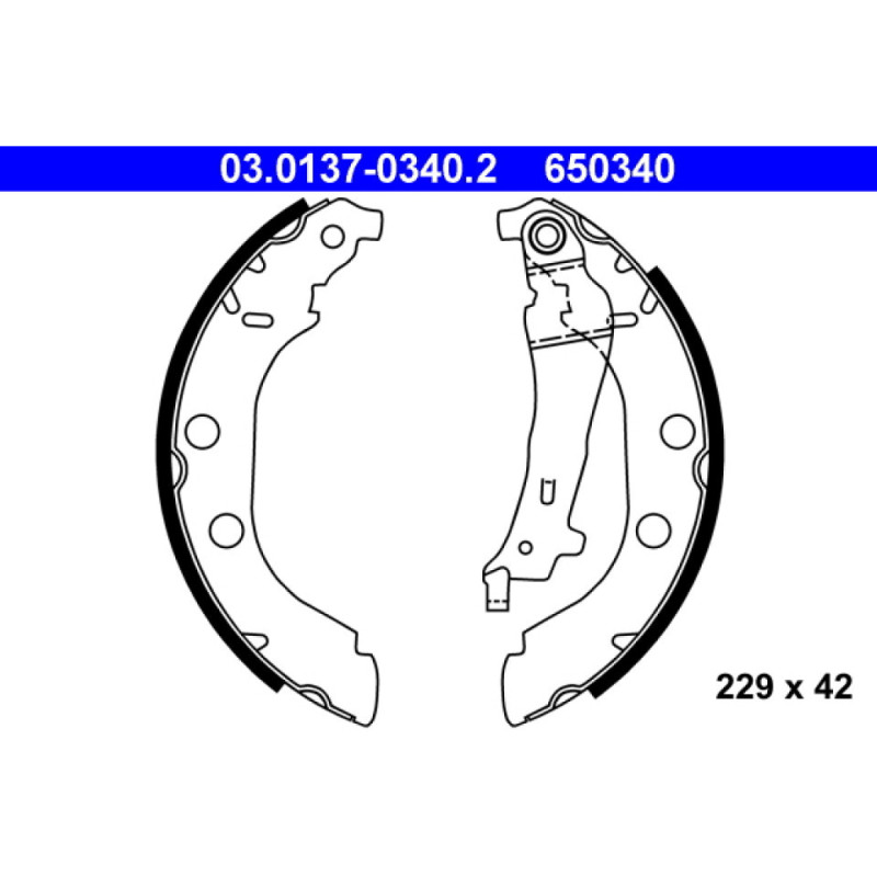 ATE 03.0137-0340.2 Kit ganasce freno posteriore per Peugeot 406