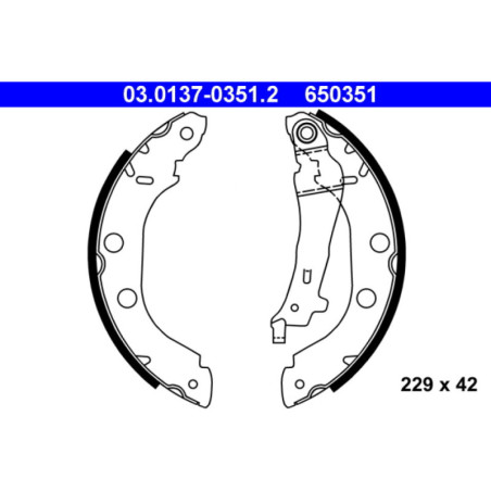 ATE 03.0137-0351.2 Kit ganasce freno posteriore per Kangoo Kubistar Primera