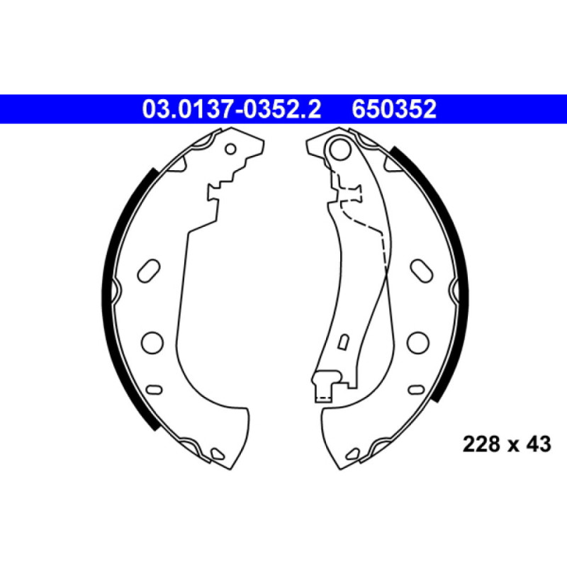 ATE 03.0137-0352.2 Kit ganasce freno posteriore per Palio Multipla Marea Siena