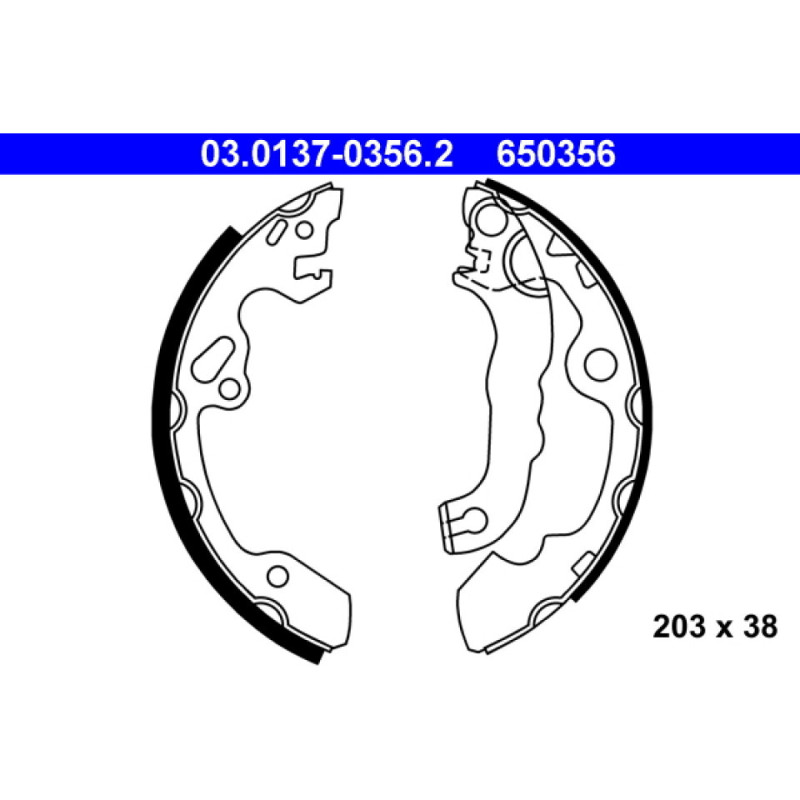 ATE 03.0137-0356.2 Bremsbackensatz Hinten für Ford Focus