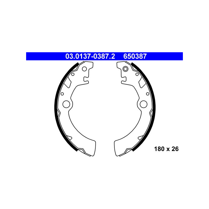 ATE 03.0137-0387.2 Brake Shoe Set Rear for