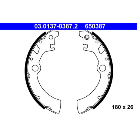 ATE 03.0137-0387.2 Bremsbackensatz Hinten für