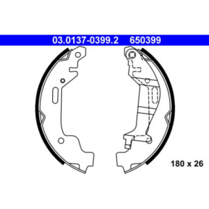 ATE 03.0137-0399.2 Brake Shoe Set Rear for Agila